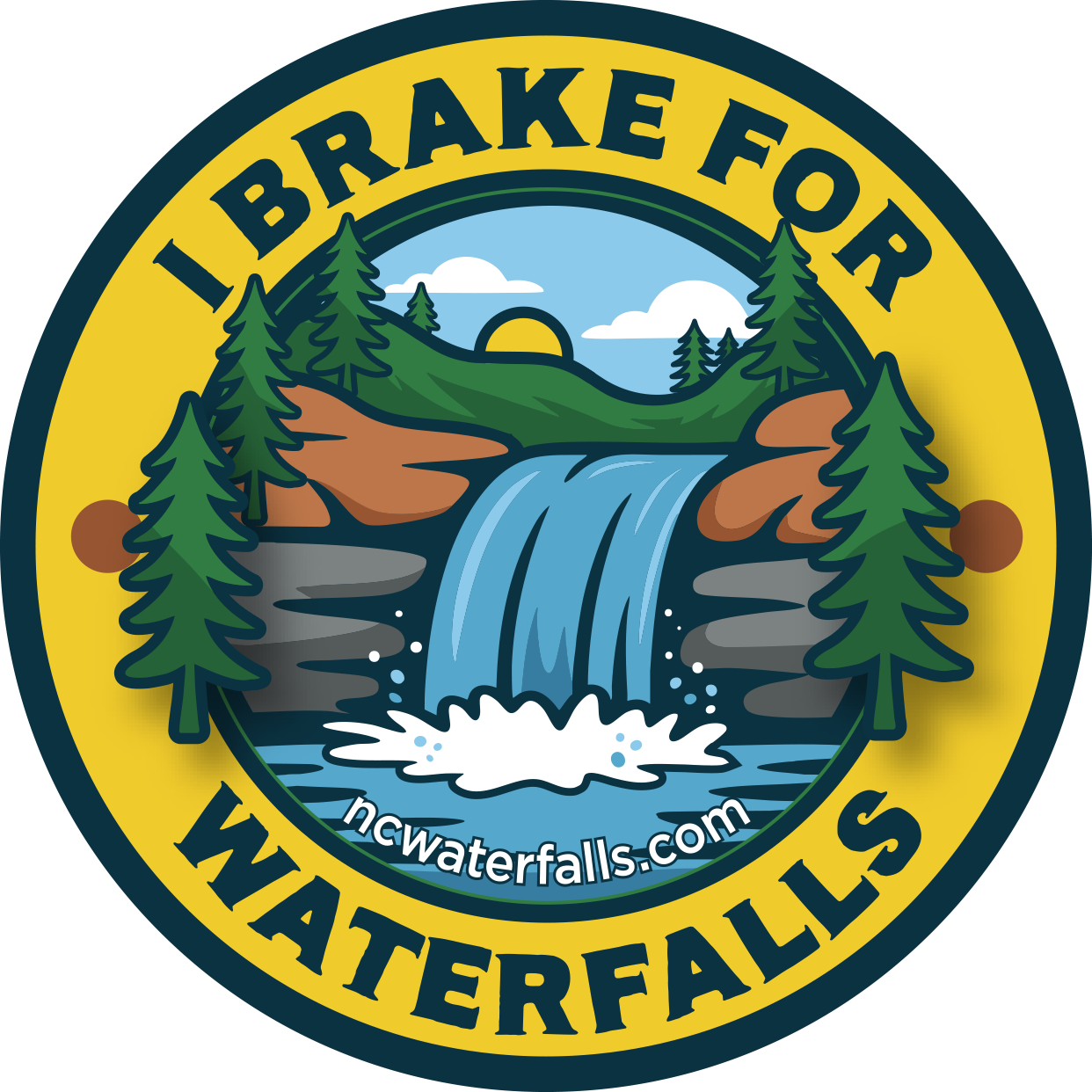 I Brake for Waterfalls Sticker