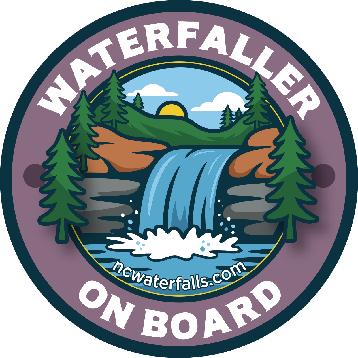 Waterfaller on Board Sticker