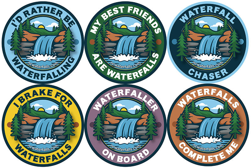 Complete Set of 6 Waterfalling Stickers